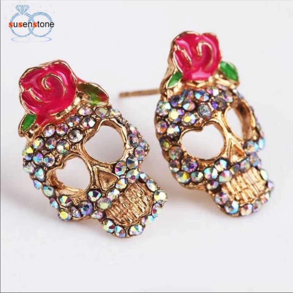 Skull & Rose Earrings